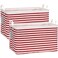 Sea Team 2Pack Collapsible Canvas Fabric Storage Basket with Handles Rectangle Waterproof Storage Bin Box Cube Foldable Shelf Basket Closet Organizer 165 x 118 x 98 Inches Red Stripe