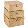SHEYRAJIIA 3Pack Square Seagrass Storage Bins with Lids Sturdy Woven Baskets for Organizing Decorative Artisan Cube Box for Bathroom Closet Shelf 11x11x55