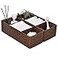 StorageWorks 3Section Wicker Baskets for Shelves HandWoven Round Paper Rope Storage Baskets Walnut 2Pack