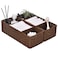 StorageWorks 3Section Wicker Baskets for Shelves HandWoven Round Paper Rope Storage Baskets Walnut 2Pack