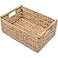 VATIMA Hyacinth Large Wicker Basket 155x108x62 Rectangular Wooden Handles Shelf Organizer