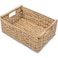 VATIMA Hyacinth Large Wicker Basket 155x108x62 Rectangular Wooden Handles Shelf Organizer