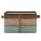 Bolaz Teal Pattern Square Storage Basket Canvas Organizer for Home Office 1 Pc