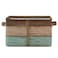 Bolaz Teal Pattern Square Storage Basket Canvas Organizer for Home Office 1 Pc