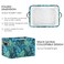 Bolaz Large Storage Basket Turquoise Tropical Leaves Green Foldable Storage Box Organizer Bins with Handles for Bedroom Home Office