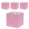 Fboxac Pink Cube Storage Organizer Bins 13x13x13 Inch 4 Pack Collapsible Organization Baskets with Handles Thick Fabric Foldable Storage Boxes for Kallax Shelf Bookcase Closet Cabinet