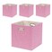 Fboxac Pink Cube Storage Organizer Bins 13x13x13 Inch 4 Pack Collapsible Organization Baskets with Handles Thick Fabric Foldable Storage Boxes for Kallax Shelf Bookcase Closet Cabinet