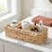 Pumtus 2 Pack 3Section Woven Baskets Water Hyacinth Storage Bin Handwoven Desk Organizer Toilet Paper Container Rectangle Holder for Counter Top Toilet Tank Shelves Coffee Bar Pantry