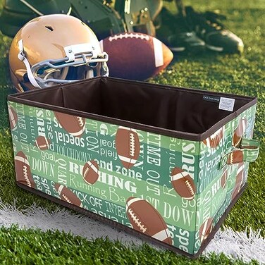 CAIT CHAPMAN HOME COLLECTION Passion for Football Collection 17x12x8 Rectangular Storage Bin