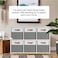 Ornavo Home 13 x 15 x 13 Kallax Storage Cube Bins Foldable Collapsible Fabric Storage Bins Box Linen Shelf Basket Cube Organizer for Closet with Leather Handles 6 Pack WhiteGray