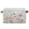 YETTASBIN Herbal Wildflowers Storage Basket 1pc Large Collapsible Toys Clothes Organizer Durable Canvas Storage Bin with Handle for Shelves Closet Laundry Home Office Decor
