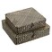 Hipiwe Woven Storage Basket with lid Flat Wicker Storage Baskets Bins Natural Seagrass Storage Baskets Box for Shelf Home Decor Set of 2 Blacks Strips
