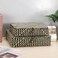 Hipiwe Woven Storage Basket with lid Flat Wicker Storage Baskets Bins Natural Seagrass Storage Baskets Box for Shelf Home Decor Set of 2 Blacks Strips