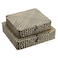 Hipiwe Woven Storage Basket with lid Flat Wicker Storage Baskets Bins Natural Seagrass Storage Baskets Box for Shelf Home Decor Set of 2 Blacks Strips