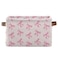 xigua Pink Bow Storage Basket Collapsible Storage Bins Waterproof Canvas Storage Basket with Leather Handles for Home Closets OfficesBedroomsGift Baskets1PCS