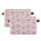 xigua Pink Bow Storage Basket Collapsible Storage Bins Waterproof Canvas Storage Basket with Leather Handles for Home Closets OfficesBedroomsGift Baskets1PCS