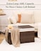 SETVSON Storage Basket with Lid Wicker Baskets for Storage with 2 Separate Lid 423 Gallon 160 L 299 x 173 x 181 Inches Rattan Woven Large Wicker Basket with 2 Liners for Bedroom Laundry Brown