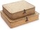 XIMISISE Seagrass Storage Baskets with Lids Flat Wicker Basket Shallow Woven Basket for Shelf Decorative Storage Boxes for Organizing Natural