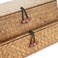 XIMISISE Seagrass Storage Baskets with Lids Flat Wicker Basket Shallow Woven Basket for Shelf Decorative Storage Boxes for Organizing Natural