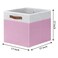 Temary Foldable Cube Baskets 4Pack Clothes Shelf Storage with Handles Fabric Storage Organizer Bins WhitePink 13x15x13 Inch