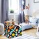 KUNRO Kid Clothes Storage Basket Gift Shelf Basket Toy Storage Bin Nursery Basket Organizer Box for With Handles for Room Deco Football Basketball Pattern