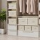 ENUMAIL Storage Boxes Collapsible Storage Bins with Lids Cotton and linen cloth Storage Baskets with Handle for Books Closet Bedroom Home 102x79x67 in Grey and Beige