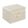 ENUMAIL Storage Boxes Collapsible Storage Bins with Lids Cotton and linen cloth Storage Baskets with Handle for Books Closet Bedroom Home 102x79x67 in Grey and Beige