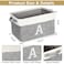 Lukeline Personalized Initial S Storage Basket Grey Faux Linen 155 L x 106 W x 94 H