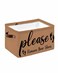 DecorLovee Please Remove Your Shoes Storage Basket Waterproof Cube Storage Bin Organizer with Handles Farmhouse Brown Collapsible Storage Cubes Bins for Clothes Books Toys 15x11x95
