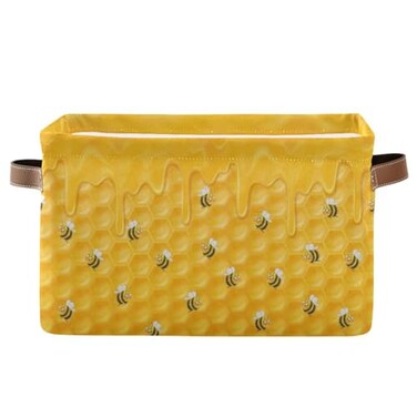 Bzocm bee Rectangular Storage Basket Organizer Bin Shelf Baskets For Clothes Gifts For Home Office Dorm