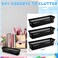 wlilupah 6 Pcs Black Slim Plastic Storage Baskets Tray 10 x 3 x 25 Inch Compact Stackable Desk Organizer for Office Classroom School Supplies and Home Storage OrganizationBlack