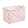 Ohocut Pink White Checkered Canvas Basket Rectangular Organizing Decorative Storage Basket for Kids Dog Toy Cute Aesthetic Race Cars Boy Room Decor for Home Kitchen Bedroom Classroom Shelves