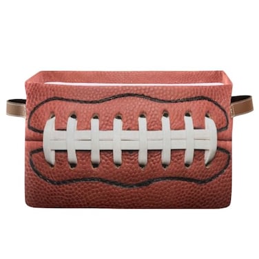 Bzocm Football Rectangular Storage Basket Organizer Bin Shelf Baskets For Clothes Gifts For Home Office Dorm