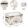 Whaline Fall Storage Basket with Handles Floral Pumpkin Cube Storage Bin Foldable Fabric Container Organizer Box for Autumn Thanksgiving Home Office Dorm Closet Shelf Toy