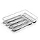 BINO 5Slot Silverware Organizer for Drawer Plastic Utensil Kitchen Drawers Tray Organization wGrip Lining Light Grey