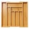 Pipishell Bamboo Expandable Drawer Organizer for Utensils Holder Adjustable Cutlery Tray Wood Drawer Dividers Organizer for Silverware Flatware Knives in Kitchen Bedroom Living RoomMN