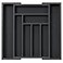 Pipishell Bamboo Expandable Drawer Organizer for Utensils Holder Adjustable Cutlery Tray Wood Drawer Dividers Organizer for Silverware Flatware Knives in Kitchen Bedroom Living RoomMBlack