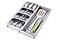 SOMIER Expandable Kitchen Drawer Organizer Adjustable Cutlery Trays and Utensil Holder Kitchen Drawer Dividers Storage for Silverware Flatware Knives Spoons Gray