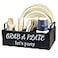 QUALLON Paper Plate Holder Utensil Caddy Organizer Wood Paper Plate Dispenser Silverware Caddy Holder and Disposable Coffee Bar Accessories Box for Kitchen Counter Party Camping Picnic 6 compartment