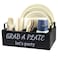 QUALLON Paper Plate Holder Utensil Caddy Organizer Wood Paper Plate Dispenser Silverware Caddy Holder and Disposable Coffee Bar Accessories Box for Kitchen Counter Party Camping Picnic 6 compartment