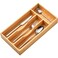 Umilife Bamboo Kitchen Drawer Organizer 7 Inch Silverware Utensils Tray Holder for Small Drawer Wood Caddy for Flatware Cutlery Knives