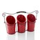 ienjoyware Kitchen Flatware Caddy 3 Ceramic Utensil Holders 4 Dia x 7 H each 1 Wire Caddy Red