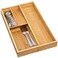 guiogc Bamboo silverware tray organizer Utensil Holder and Cutlery Tray for Drawer Kitchen Drawer Organizer Divider for Spoons Forks Knives