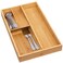 guiogc Bamboo silverware tray organizer Utensil Holder and Cutlery Tray for Drawer Kitchen Drawer Organizer Divider for Spoons Forks Knives