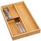 guiogc Bamboo silverware tray organizer Utensil Holder and Cutlery Tray for Drawer Kitchen Drawer Organizer Divider for Spoons Forks Knives