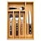guiogc Kitchen Bamboo Silverware Drawer OrganizerSilverware Organizer and Cutlery Tray with Grooved Drawer Dividers for Silverware Knives in Kitchen Bedroom 5 SlotNatural