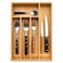 guiogc Kitchen Bamboo Silverware Drawer OrganizerSilverware Organizer and Cutlery Tray with Grooved Drawer Dividers for Silverware Knives in Kitchen Bedroom 5 SlotNatural