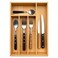 guiogc Kitchen Bamboo Silverware Drawer OrganizerSilverware Organizer and Cutlery Tray with Grooved Drawer Dividers for Silverware Knives in Kitchen Bedroom 5 SlotNatural