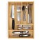 Pristine Bamboo Silverware tray organizer Flatware Utensil Cutlery Silverware Holder for Drawer Small ExtraDeep Wooden Kitchen Drawer Organizer Divider for Spoons Forks Knives cutleries 6Slots