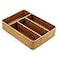 DECRAFTS Seagrass Storage Basket with Compartments Utensil Tray for Organization Silverware Flatware Rectangular Shelf Baskets with 4 Sections Natural